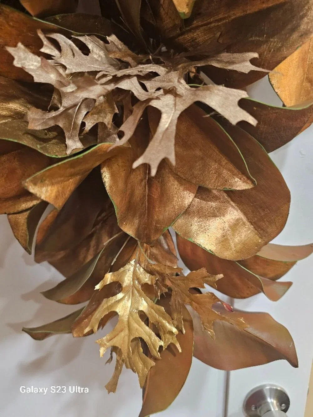 Christmas Teardrop Gold Leaves Swag by Neiman Marcus